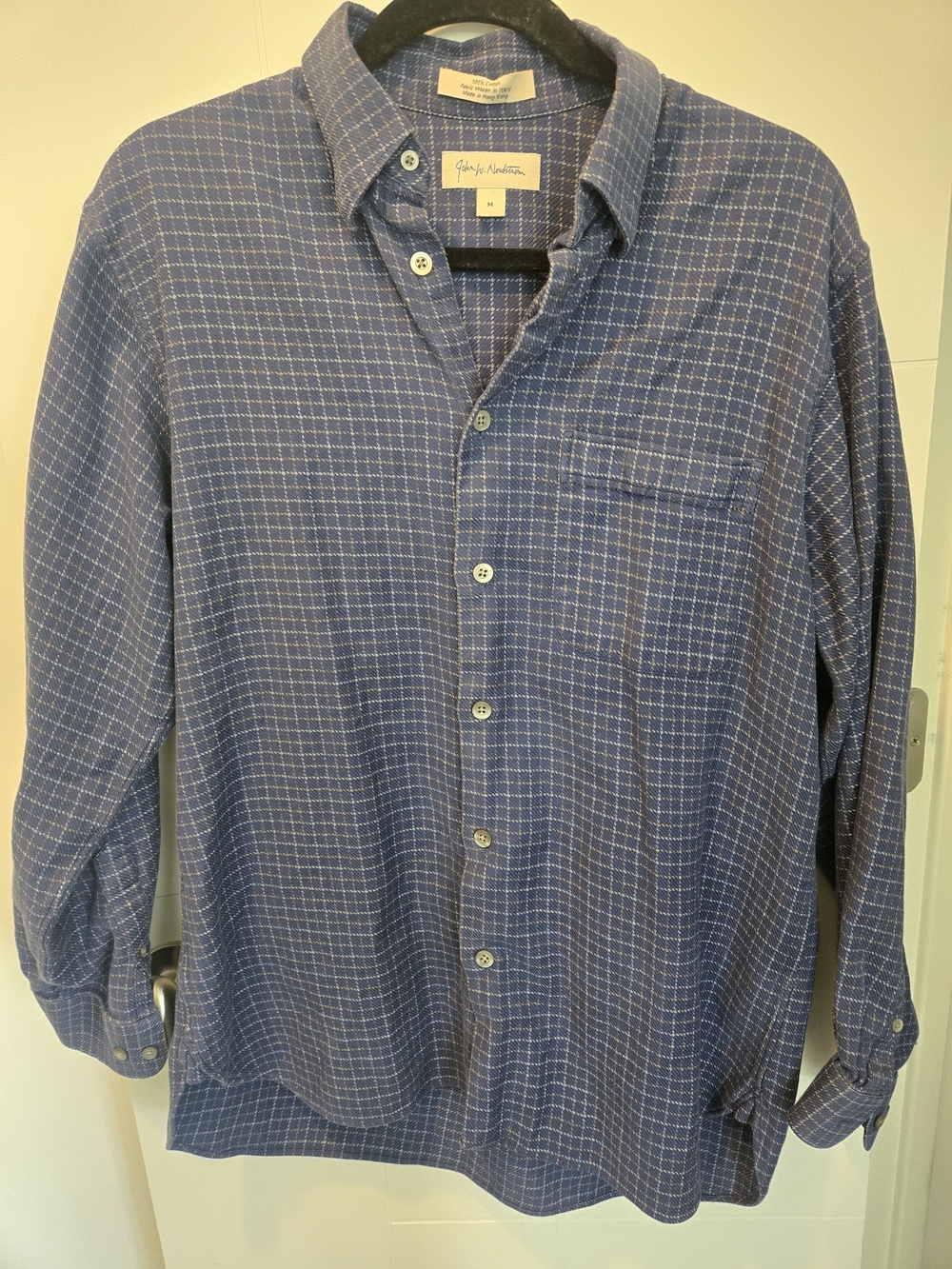 John W. Nordstrom Blue Windowpane Button-Down Shirt